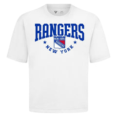 New York Rangers Levelwear Luxe Signature Knit T-Shirt - White | US 203844148