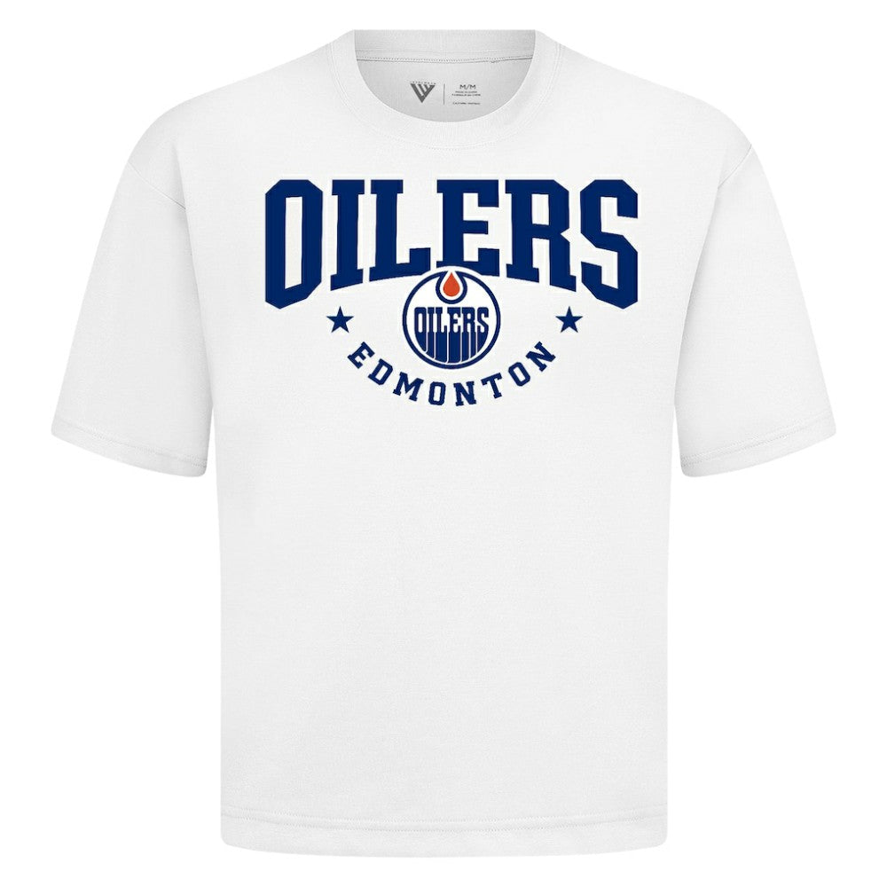 Edmonton Oilers Levelwear Luxe Signature Knit T-Shirt - White | US 203844154