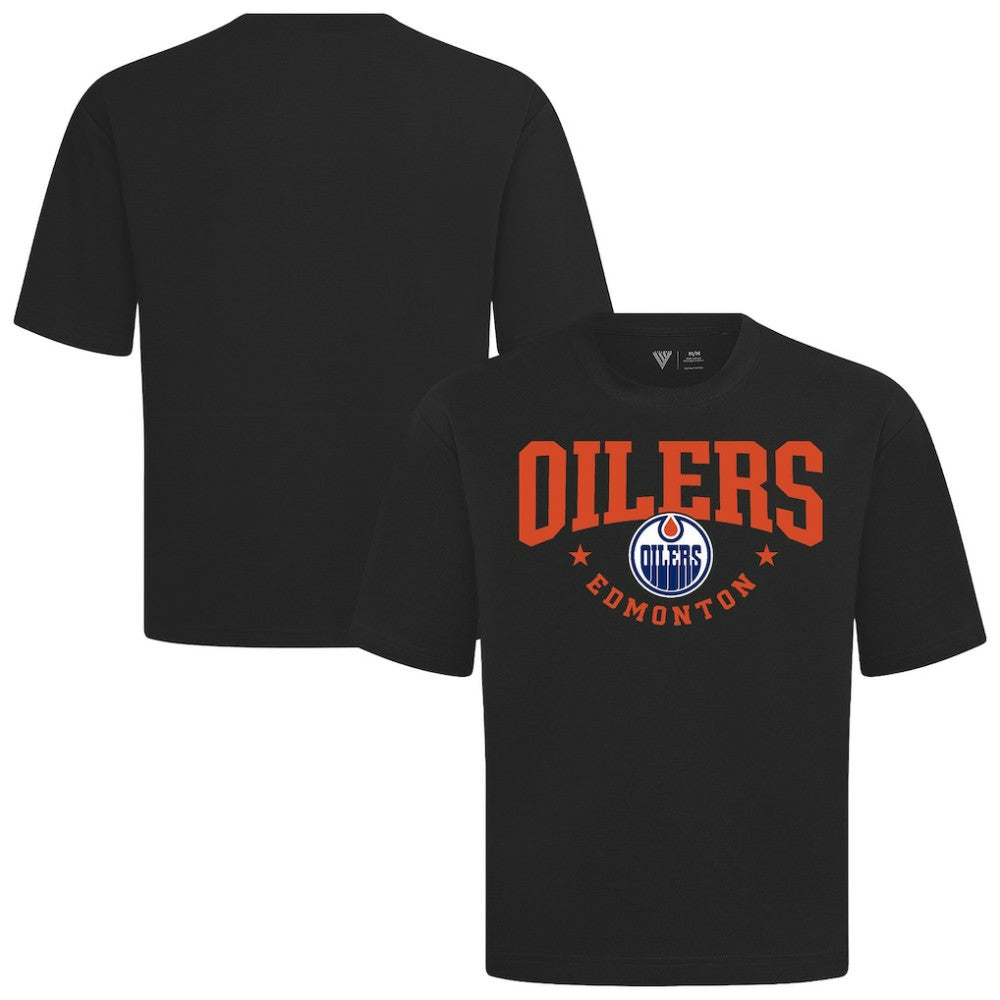 Edmonton Oilers Levelwear Luxe Signature Knit T-Shirt - Black | US 203844162