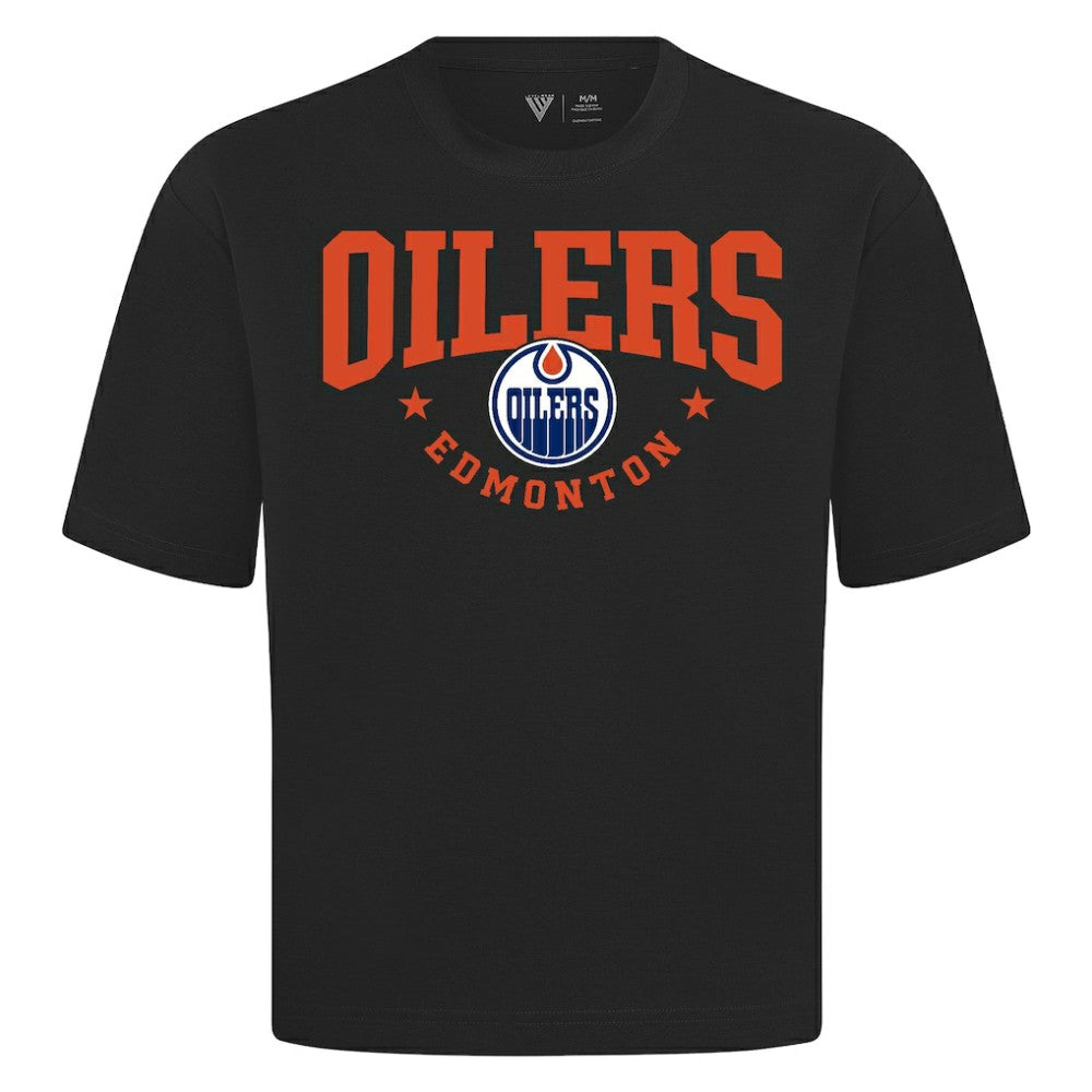 Edmonton Oilers Levelwear Luxe Signature Knit T-Shirt - Black | US 203844162