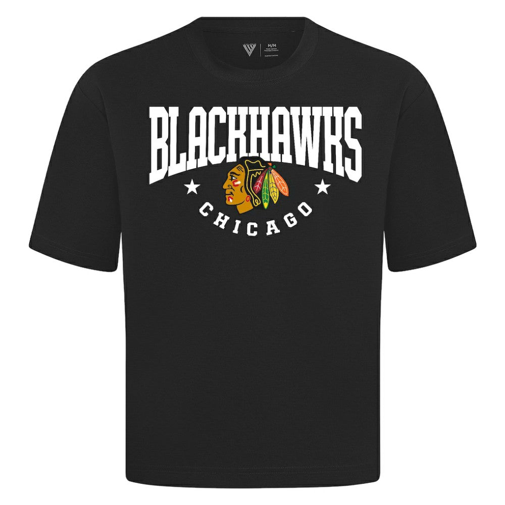 Chicago Blackhawks Levelwear Luxe Signature Knit T-Shirt - Black | US 203844186