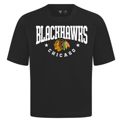 Chicago Blackhawks Levelwear Luxe Signature Knit T-Shirt - Black | US 203844186