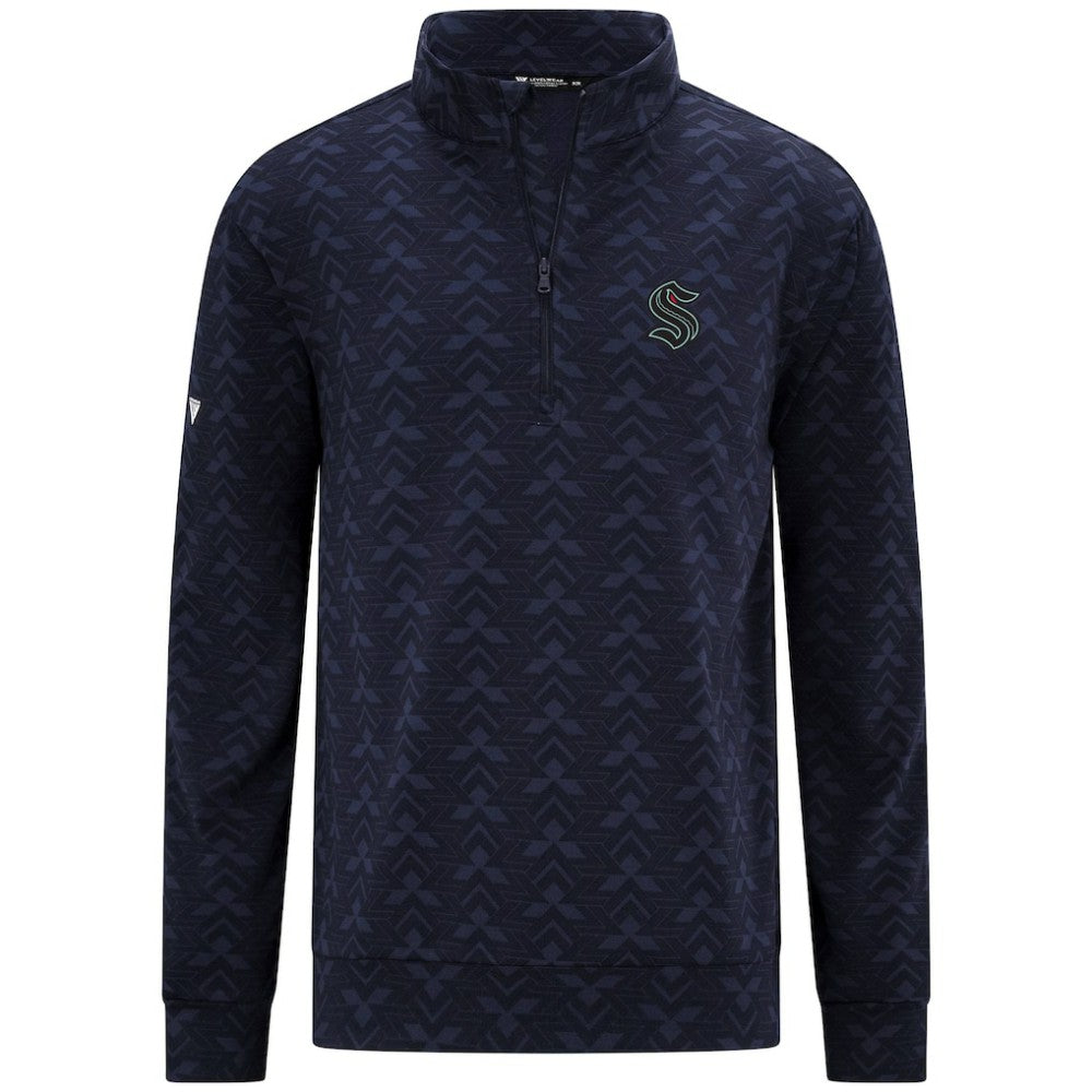 Seattle Kraken Levelwear Chameleon Quarter-Zip Sweatshirt - Navy | US 203844207