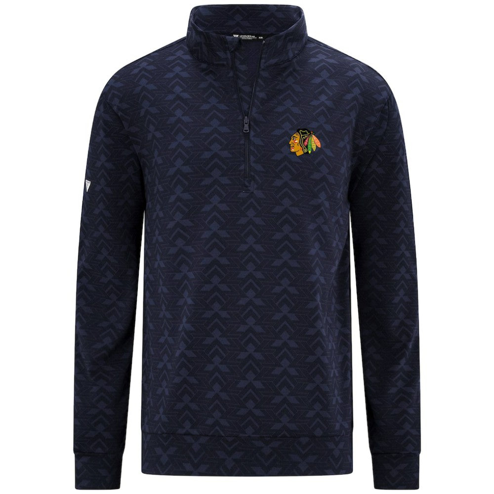 Chicago Blackhawks Levelwear Chameleon Quarter-Zip Sweatshirt - Navy | US 203844219