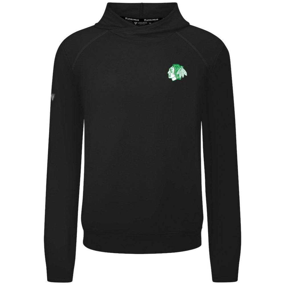 Chicago Blackhawks Levelwear St. Patrick's Day Mandate Tri-Blend Hoodie - Black | US 203844411