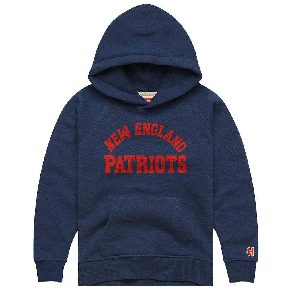 New England Patriots Homage Youth Classic Tri-Blend Hoodie - Navy Hoodies