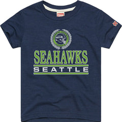 Seattle Seahawks Homage Youth Crest Tri-Blend T-Shirt - College Navy T-shirts