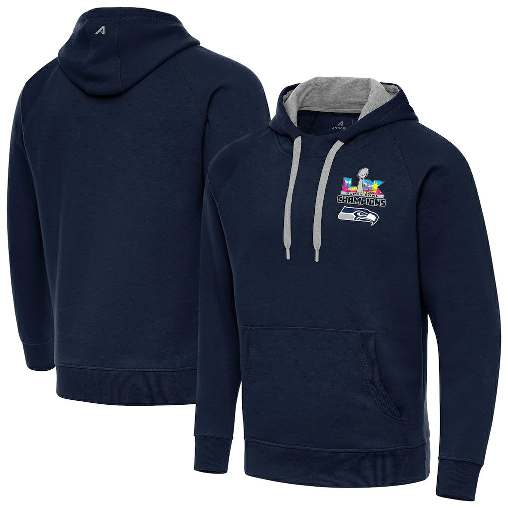 Seattle Seahawks Antigua Super Bowl LX Champions Victory Hoodie - College Navy Hoodies