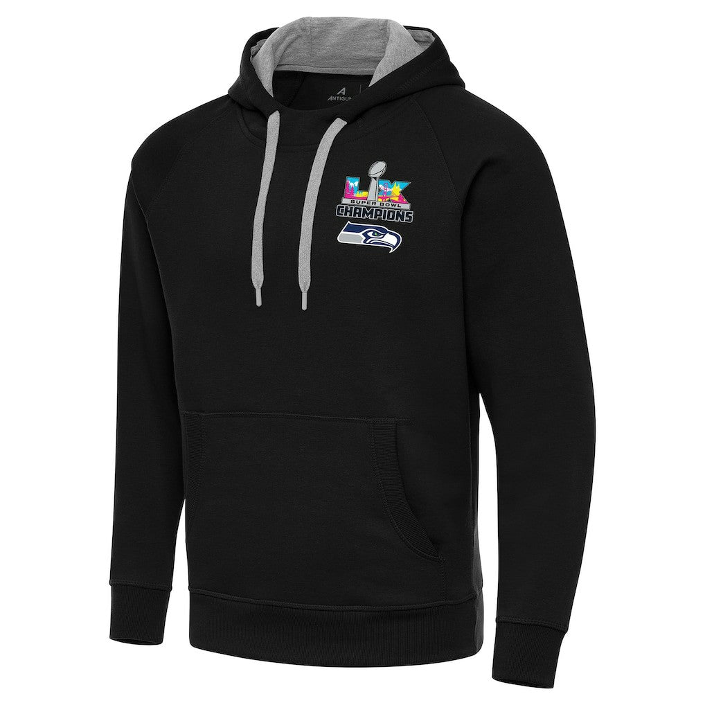 Seattle Seahawks Antigua Super Bowl LX Champions Victory Hoodie - Black Hoodies