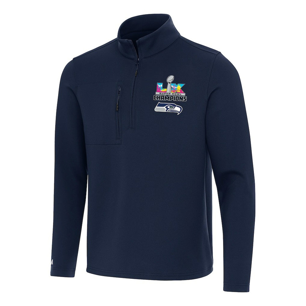 Seattle Seahawks Antigua Super Bowl LX Champions Insider Quarter-Zip Pullover - College Navy Pullover