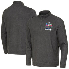 Seattle Seahawks Antigua Super Bowl LX Champions Subtle Quarter-Zip Pullover - Black Pullover
