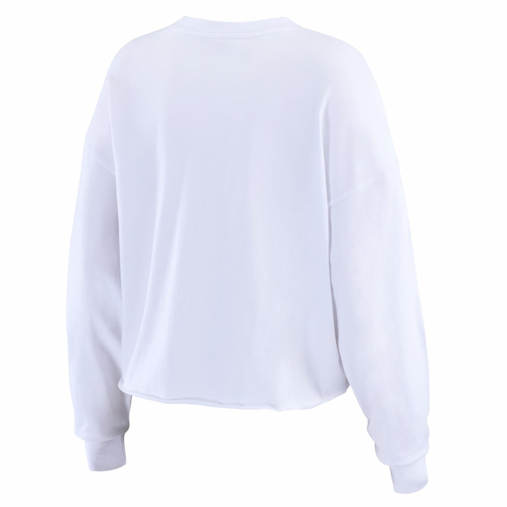 Seattle Seahawks WEAR by Erin Andrews Women's Super Bowl LX Champions Cropped Long Sleeve T-Shirt - White T-shirts