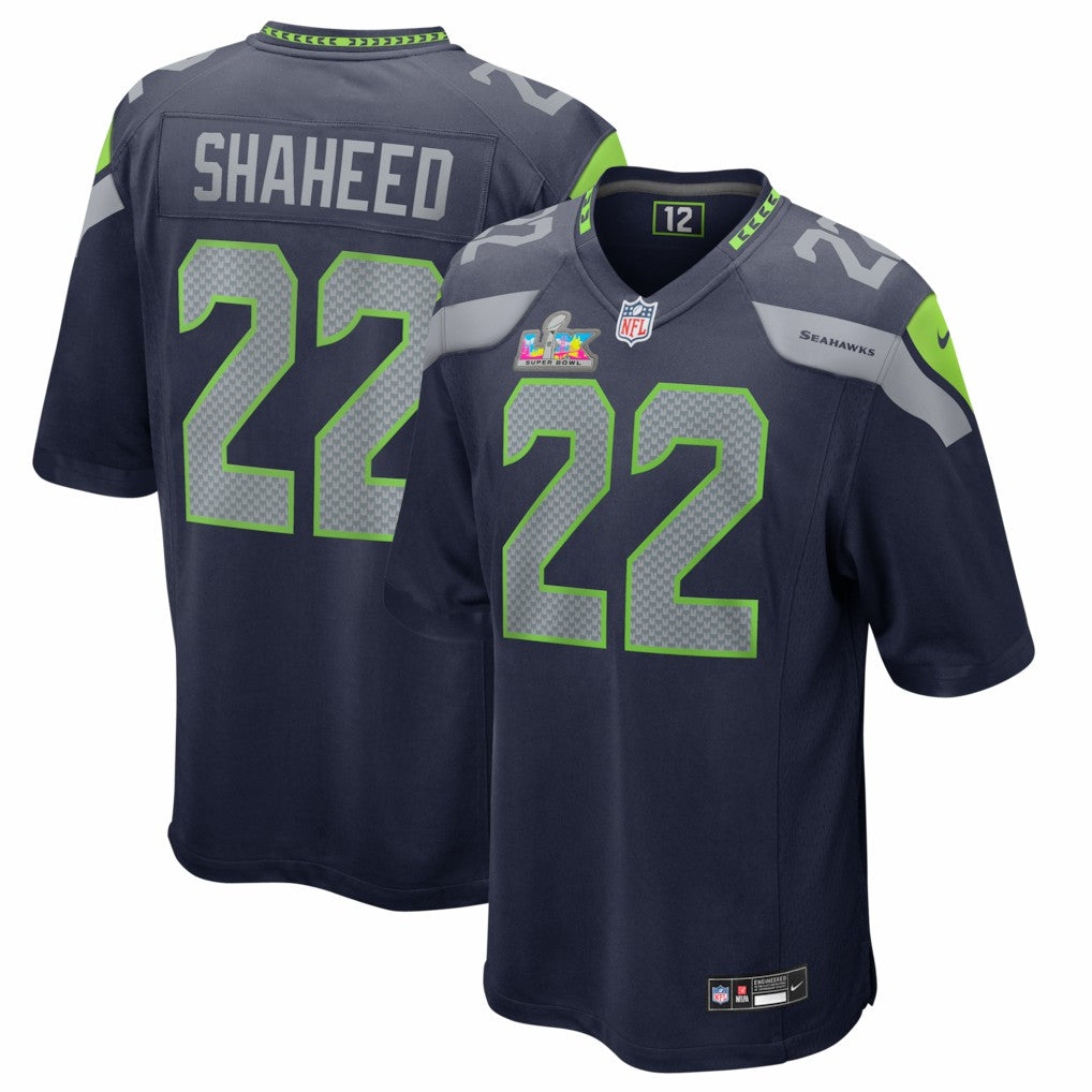 Rashid Shaheed Seattle Seahawks Super Bowl LX Patch Game Jersey - College Navy Jerseys