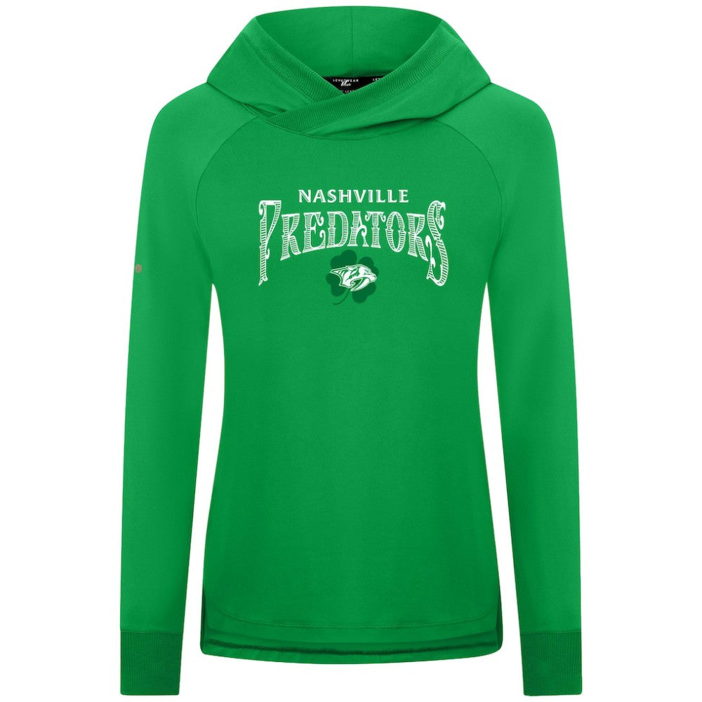 Nashville Predators Levelwear Women's St. Patrick's Day Slender Raglan Hoodie - Kelly Green | US 203846470