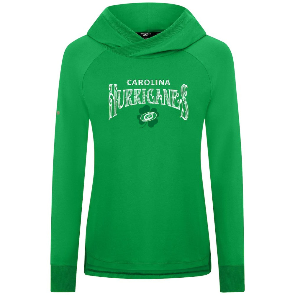 Carolina Hurricanes Levelwear Women's St. Patrick's Day Slender Raglan Hoodie - Kelly Green | US 203846474