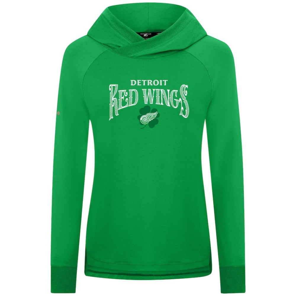 Detroit Red Wings Levelwear Women's St. Patrick's Day Slender Raglan Hoodie - Kelly Green | US 203846475