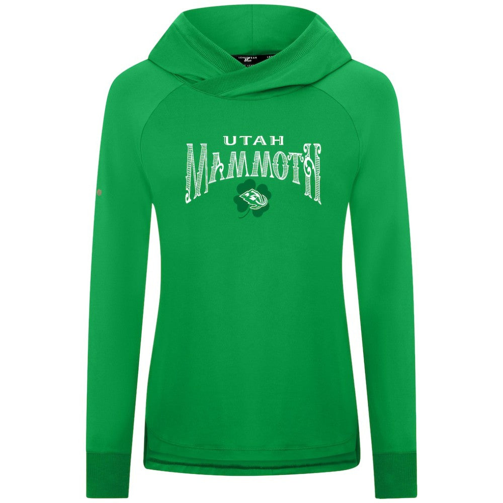 Utah Mammoth Levelwear Women's St. Patrick's Day Slender Raglan Hoodie - Kelly Green | US 203846484