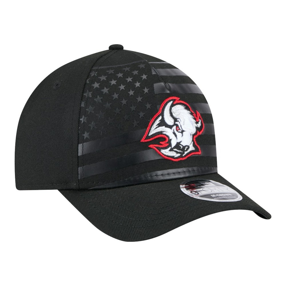 Buffalo Sabres New Era Game Day Stealth Flag 9FORTY A-Frame Adjustable Hat - Black | US 203847663