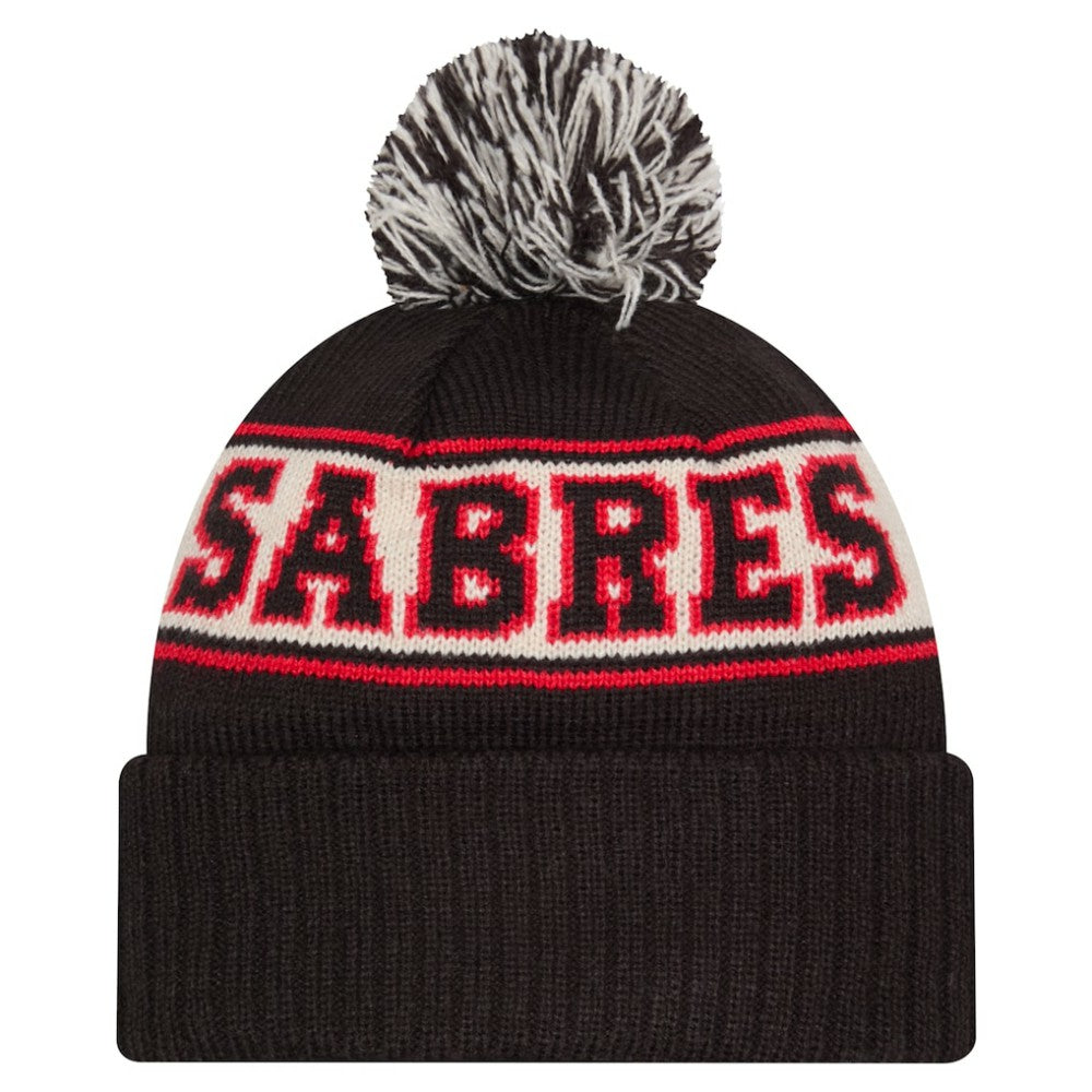 Buffalo Sabres New Era Retro Cuffed Knit Hat with Pom - Black | US 203847678