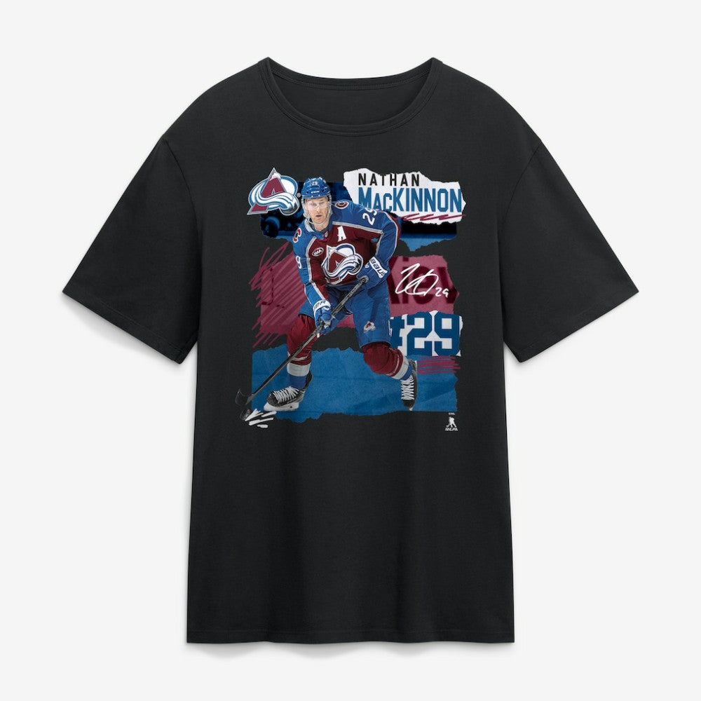 Nathan MacKinnon Colorado Avalanche Fresh Ice T-Shirt - Black | US 203847701