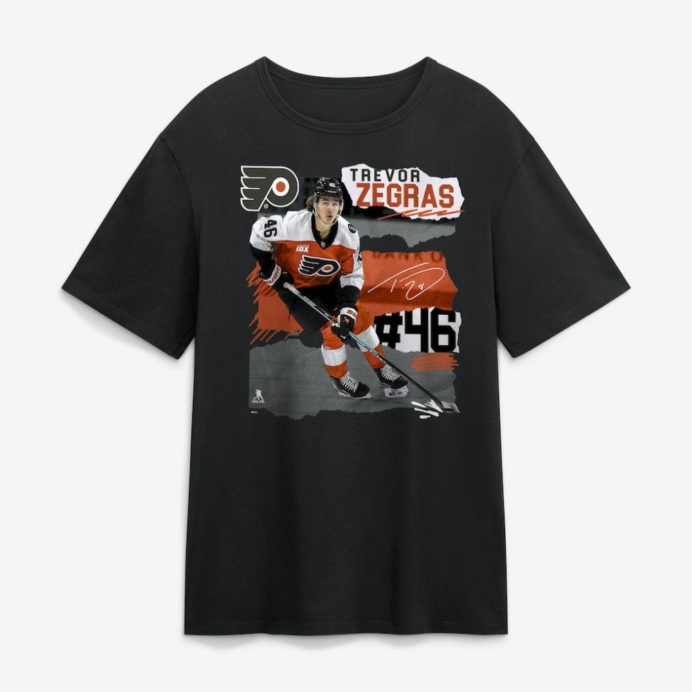 Trevor Zegras Philadelphia Flyers Fresh Ice T-Shirt - Black | US 203847709