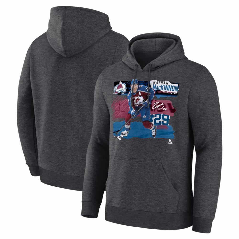 Nathan MacKinnon Colorado Avalanche Fresh Ice Hoodie - Charcoal | US 203847711