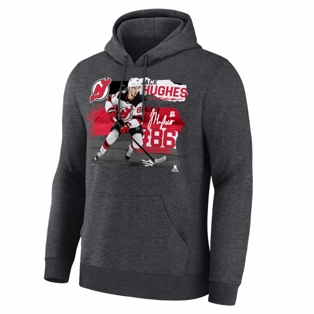 Jack Hughes New Jersey Devils Fresh Ice Hoodie - Charcoal | US 203847714