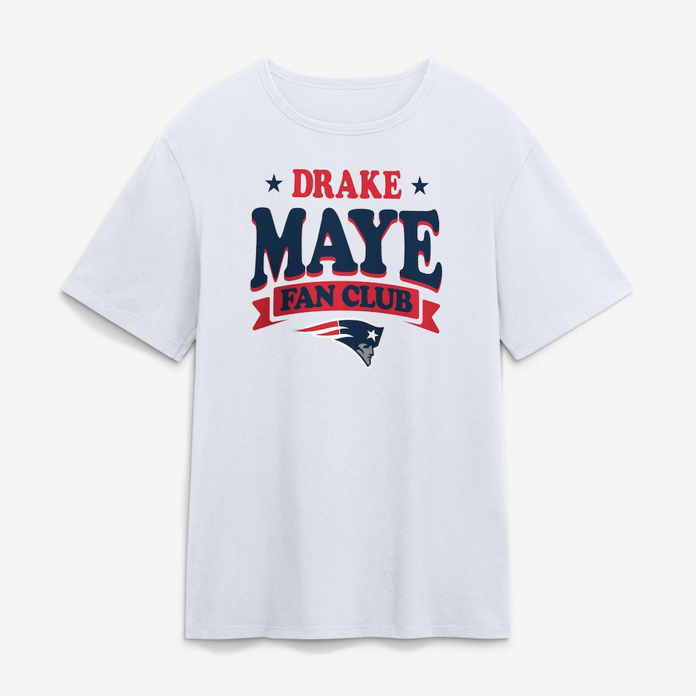 New England Patriots Drake Maye Fan Club T-Shirt - White T-shirts