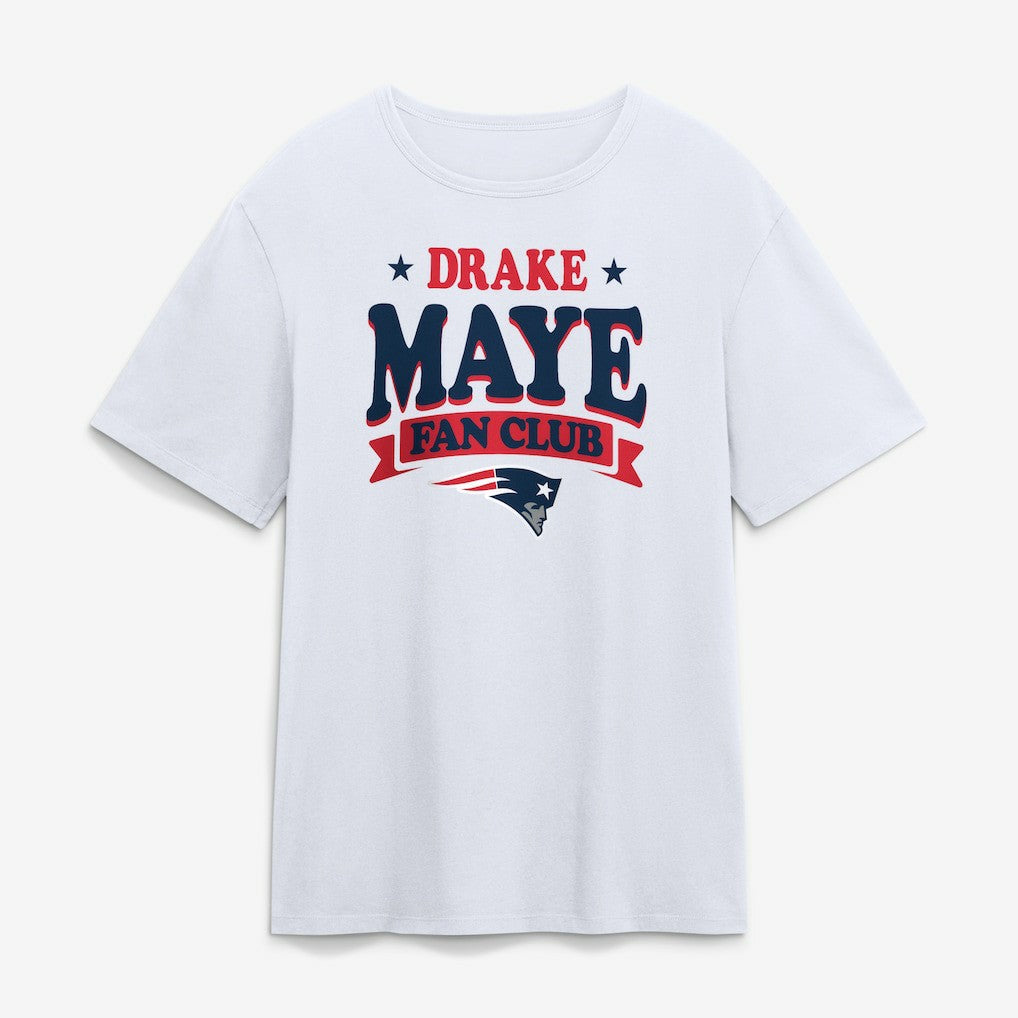 New England Patriots Drake Maye Fan Club T-Shirt - White T-shirts