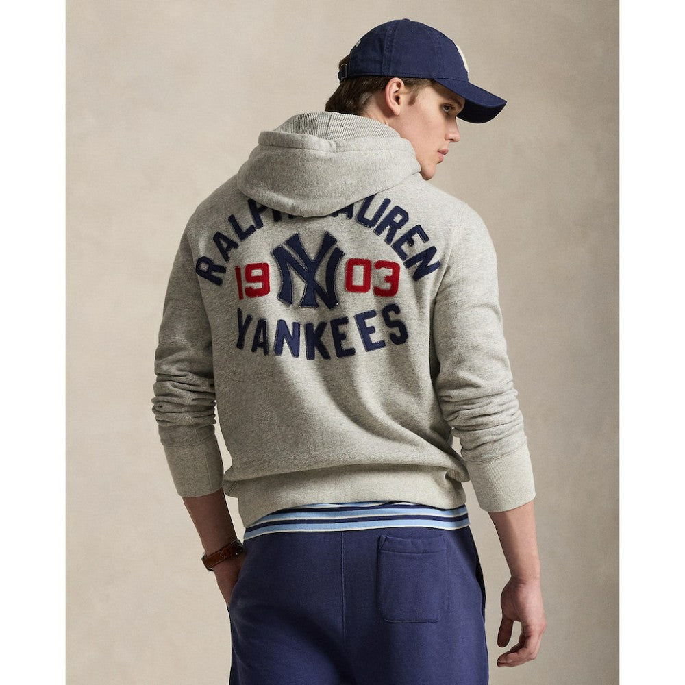 Yankees Polo Ralph Lauren Fleece Hoodie - Gray Hoodies