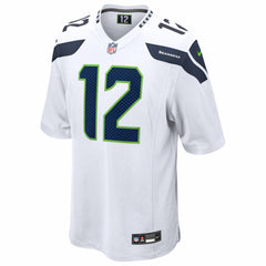 12s Seattle Seahawks Game Jersey - White Jerseys