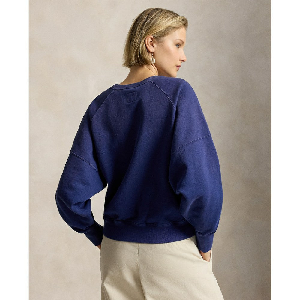Yankees Polo Ralph Lauren Women's Vintage Knit Sweatshirt - Navy Sweatshirts