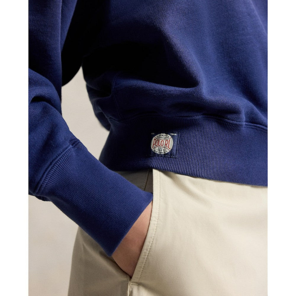 Yankees Polo Ralph Lauren Women's Vintage Knit Sweatshirt - Navy Sweatshirts