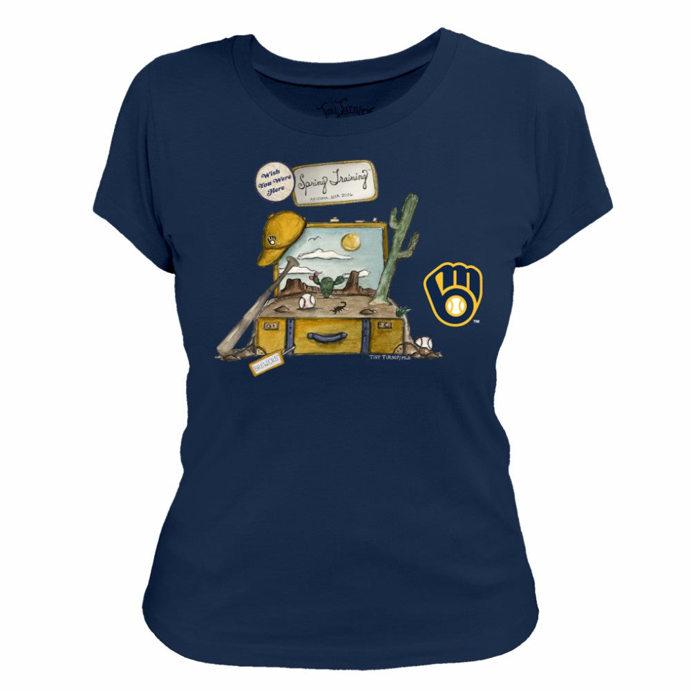 Milwaukee Brewers Tiny Turnip Women's 2026 Spring Training T-Shirt - Navy T-shirts