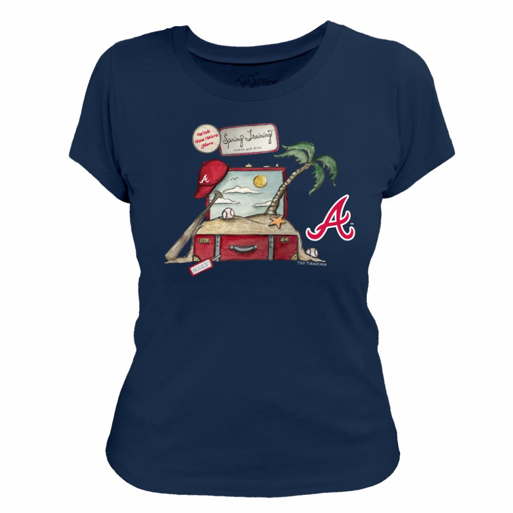 Atlanta Braves Tiny Turnip Women's 2026 Spring Training T-Shirt - Navy T-shirts
