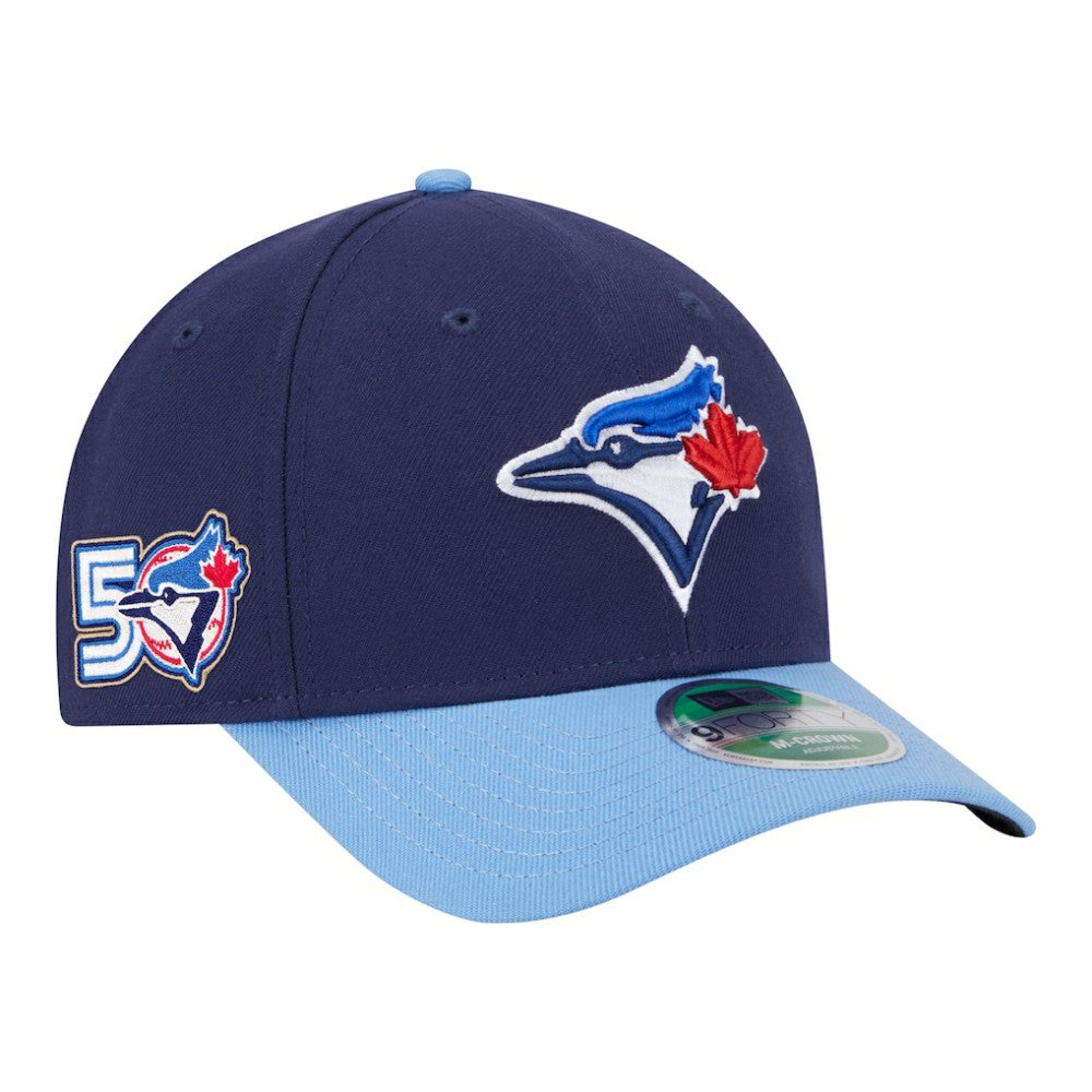 Toronto Blue Jays New Era 50th Season Player Replica Side Patch 9FORTY Adjustable Hat - Navy Hats