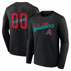 Arizona Diamondbacks  Hustle Personalized Name & Number Long Sleeve T-Shirt - Black T-shirts