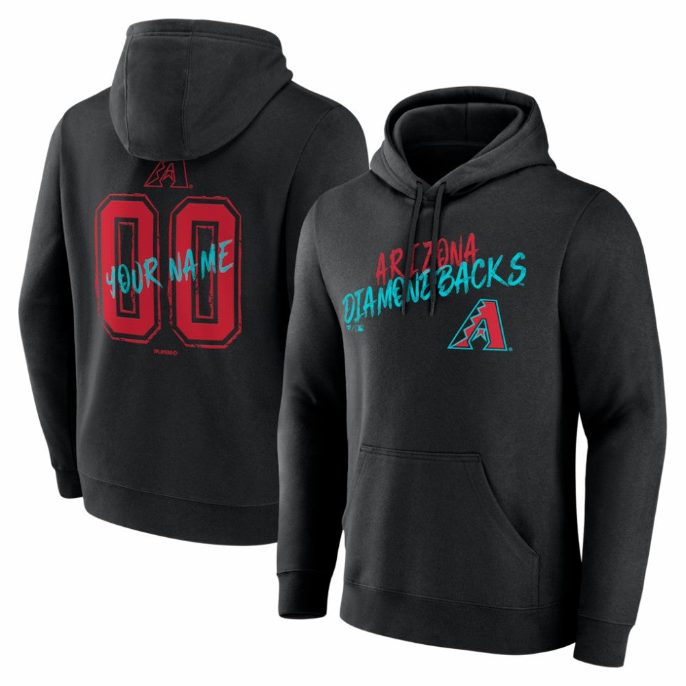 Arizona Diamondbacks  Hustle Personalized Name & Number Hoodie - Black Hoodies