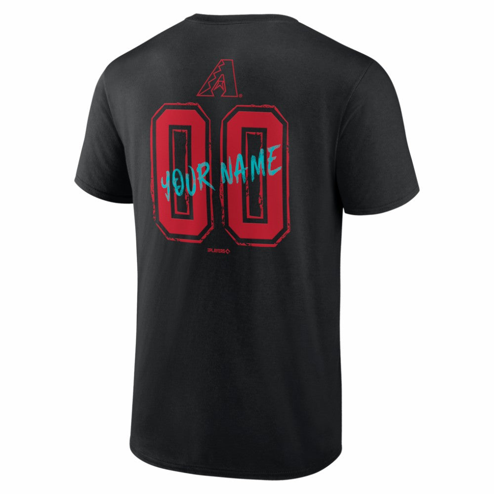 Arizona Diamondbacks  Hustle Personalized Name & Number T-Shirt - Black T-shirts