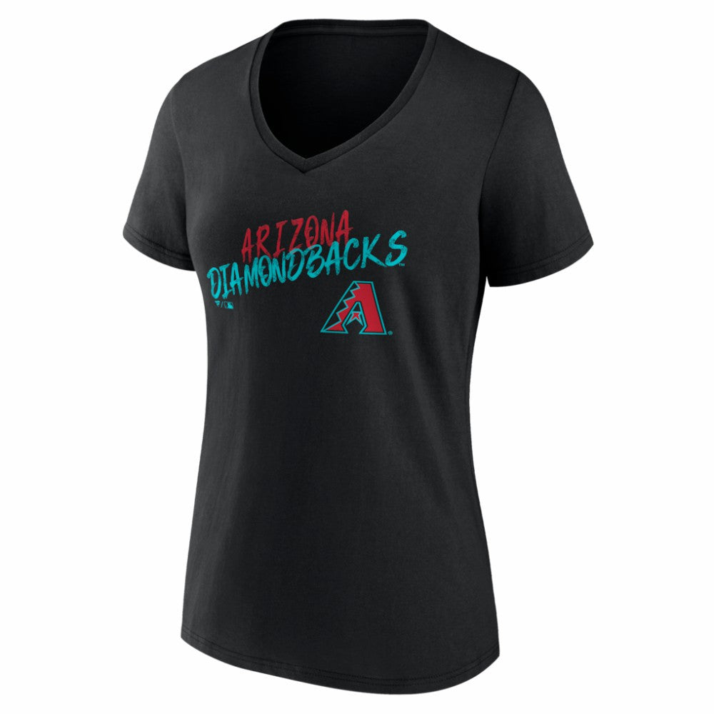 Arizona Diamondbacks Women's Hustle Personalized Name & Number V-Neck T-Shirt - Black T-shirts