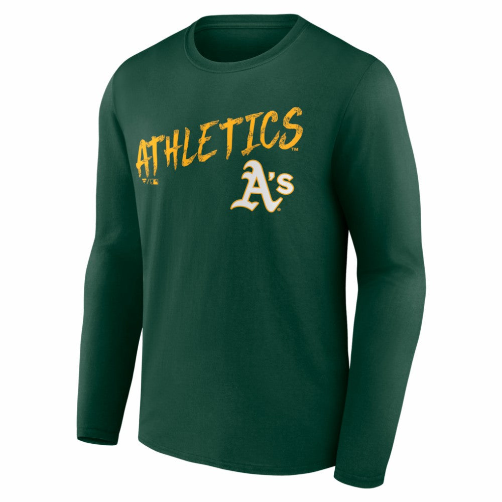 Athletics  Hustle Personalized Name & Number Long Sleeve T-Shirt - Green T-shirts