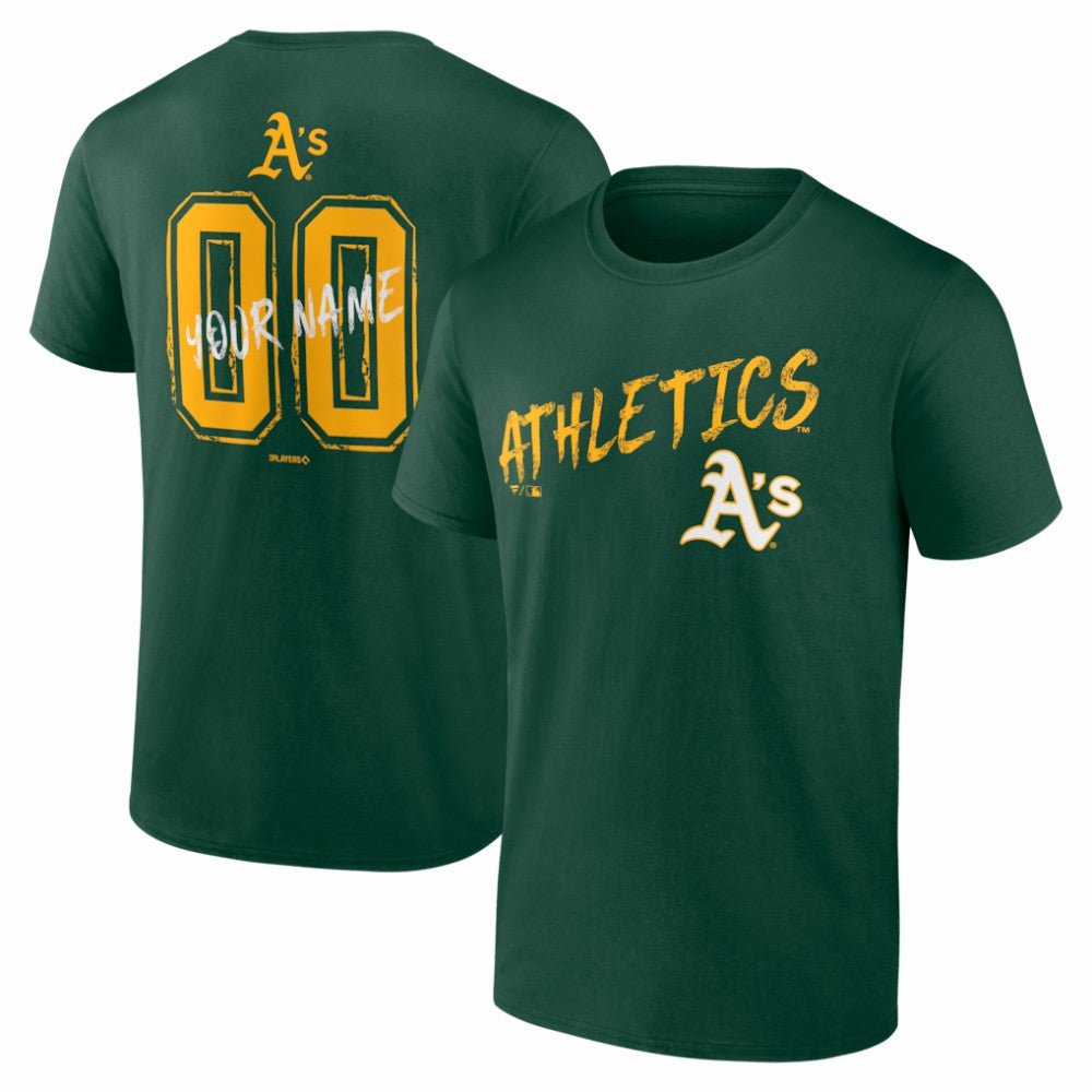 Athletics  Hustle Personalized Name & Number T-Shirt - Green T-shirts