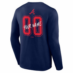Atlanta Braves  Hustle Personalized Name & Number Long Sleeve T-Shirt - Navy T-shirts