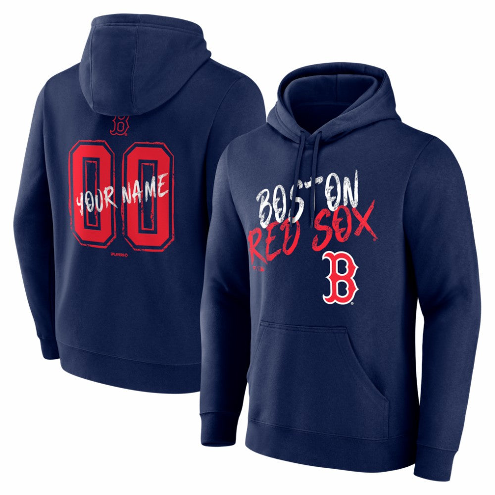 Boston Red Sox  Hustle Personalized Name & Number Hoodie - Navy Hoodies