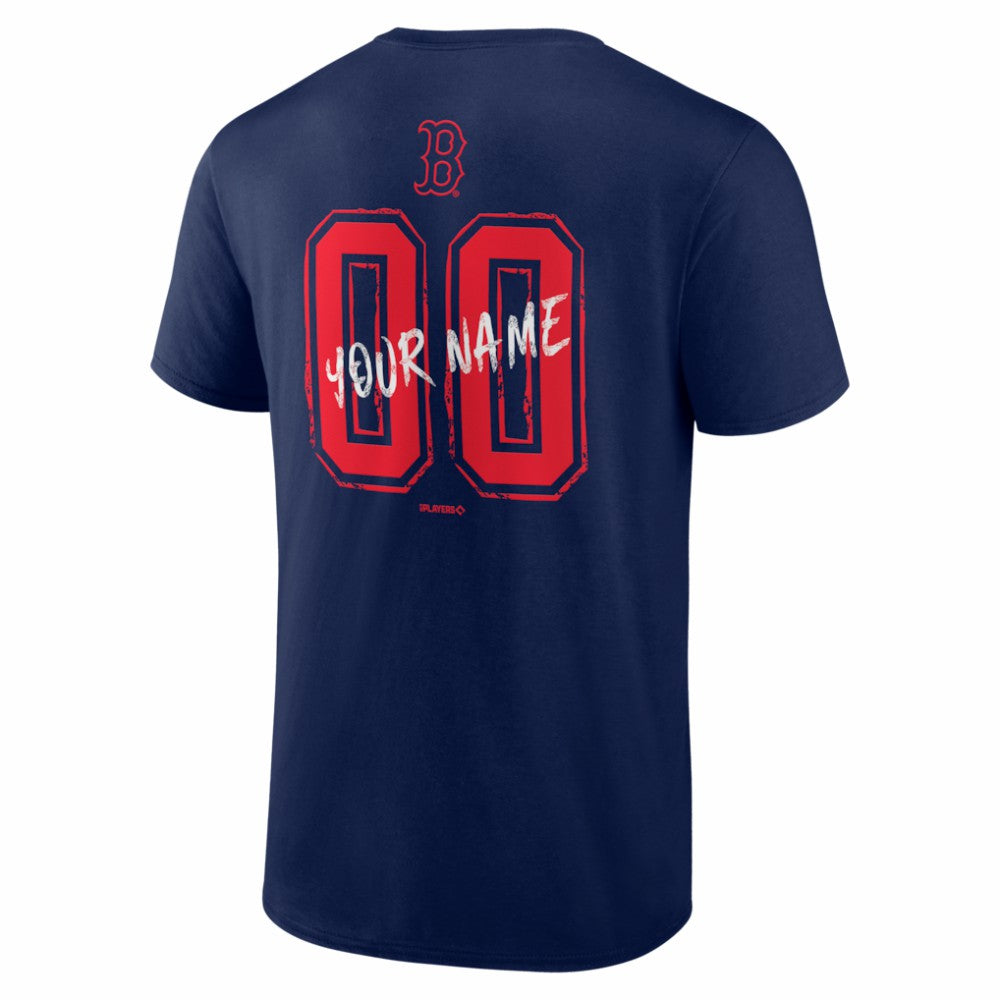 Boston Red Sox  Hustle Personalized Name & Number T-Shirt - Navy T-shirts