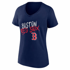 Boston Red Sox Women's Hustle Personalized Name & Number V-Neck T-Shirt - Navy T-shirts