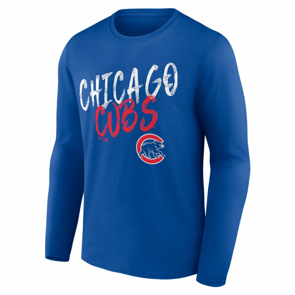 Chicago Cubs  Hustle Personalized Name & Number Long Sleeve T-Shirt - Royal T-shirts