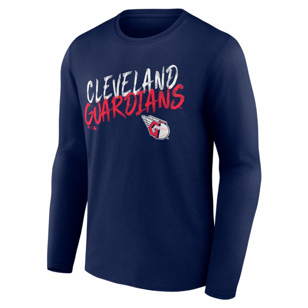 Cleveland Guardians  Hustle Personalized Name & Number Long Sleeve T-Shirt - Navy T-shirts