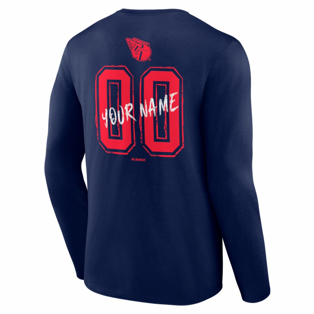 Cleveland Guardians  Hustle Personalized Name & Number Long Sleeve T-Shirt - Navy T-shirts