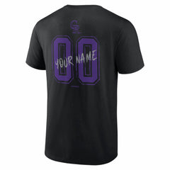 Colorado Rockies  Hustle Personalized Name & Number T-Shirt - Black T-shirts